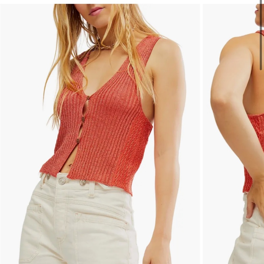 Free People Seascape Sweater Vest -S NWT